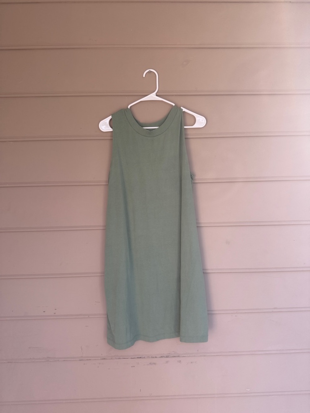 a new day Sage Green Sleeveless Shirt Dress